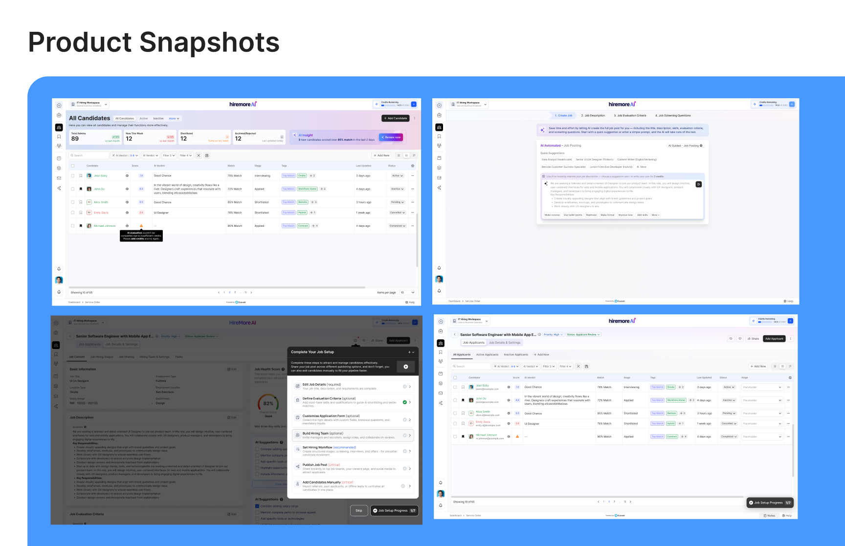 HireMore recruitment workflow