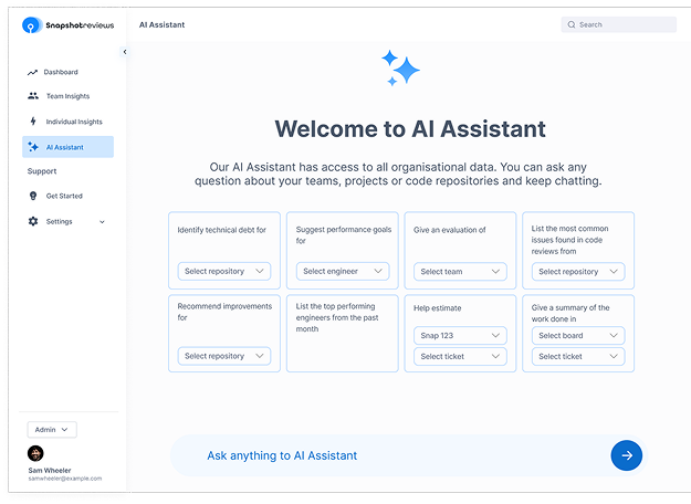 Welcome to AI Assistant Zero State Landing Layout